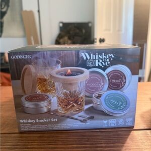 Godinger Whiskey Smoker Set with Wood Chip Tins - Brown & Silver & Green
